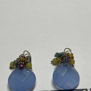 Elegant Blue and Multicolor Beaded Earrings